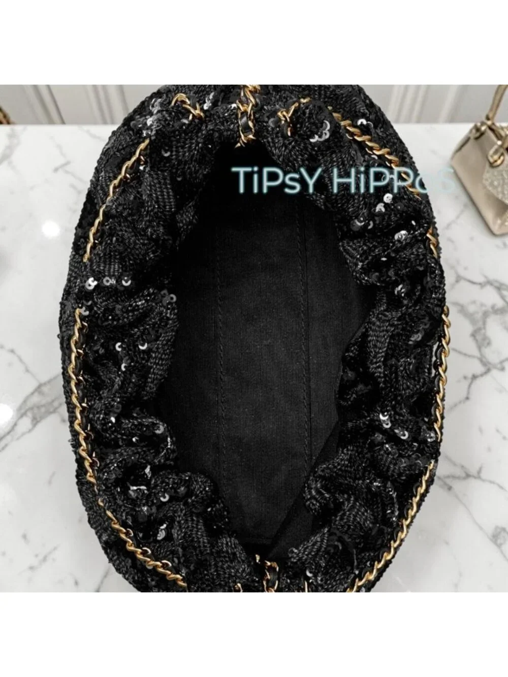 NEW!!  TORY BURCH FLEMING Black Sequin Hobo Bag/Crossbody  623T272P